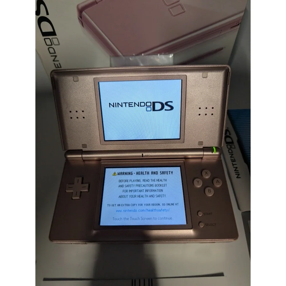 Nintendo DS Lite Coral Pink Console Complete In Box CIB Charger Manual Tested